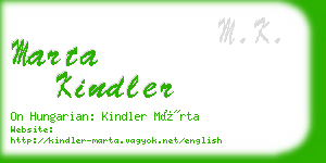 marta kindler business card